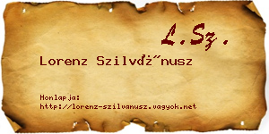Lorenz Szilvánusz névjegykártya